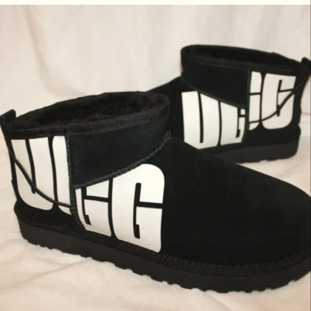 Ugg boots black and white size 9 in women's